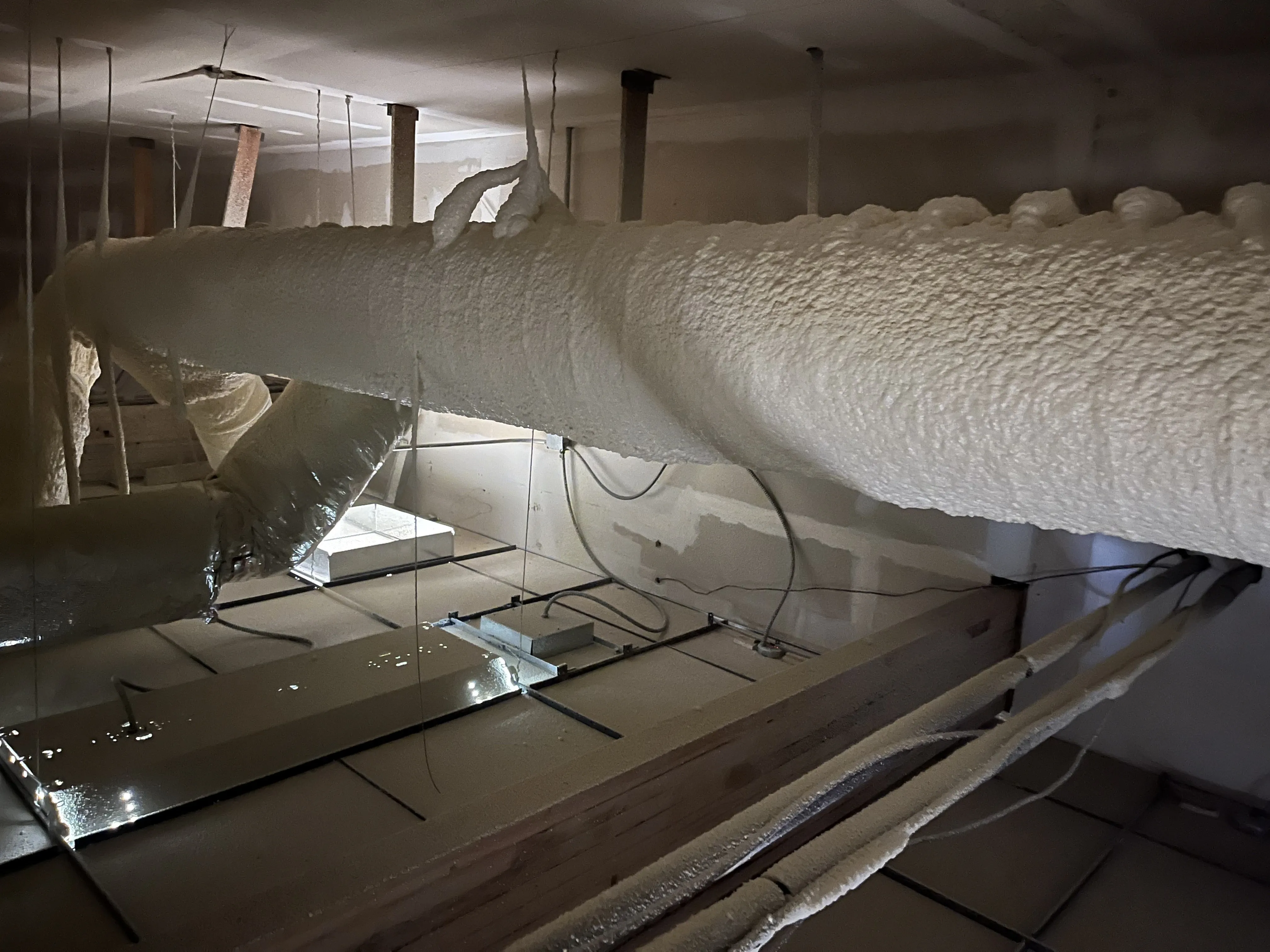 Foam insulation detail in framing